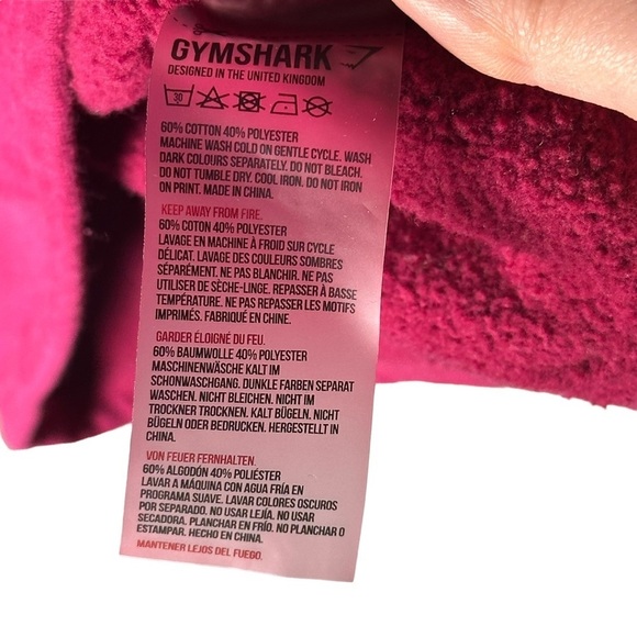 Gymshark Slouch Cropped Hoodie XS in Beet - Picture 5 of 10
